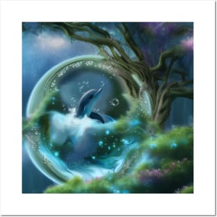 Cute Dolphin in a Bubble the Hearts of the Ocean Posters and Art